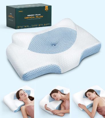 Adjustable Neck Pillows for Pain Relief Sleeping, Hollow Design Cervical Memory Foam Pillows, Odorless Orthopedic Bed Pillows with Cooling Case, Contour Pillow for Side Back Stomach Sleeper